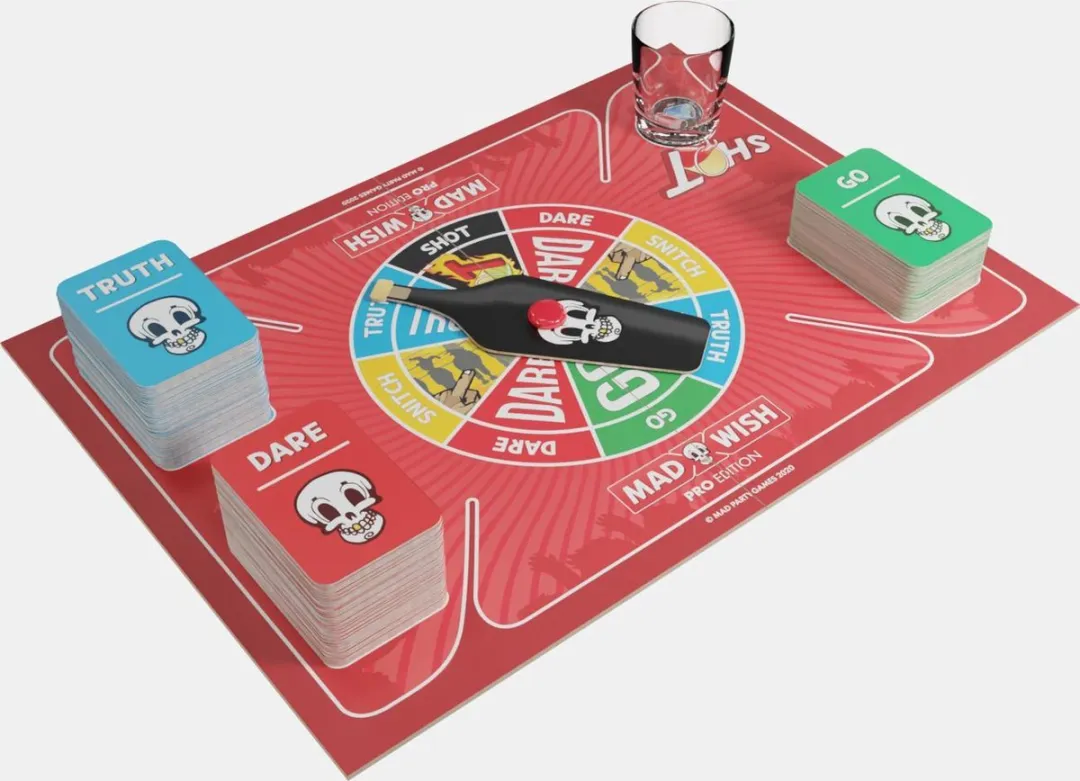 MadWish Pro 3911 Truth or Dare Kaarten - 250 Stuks - Incl. Shotglaasje