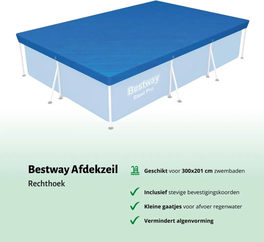 Bestway Steel Pro Zwembad 300x201x66cm - Blauw - 3300L
