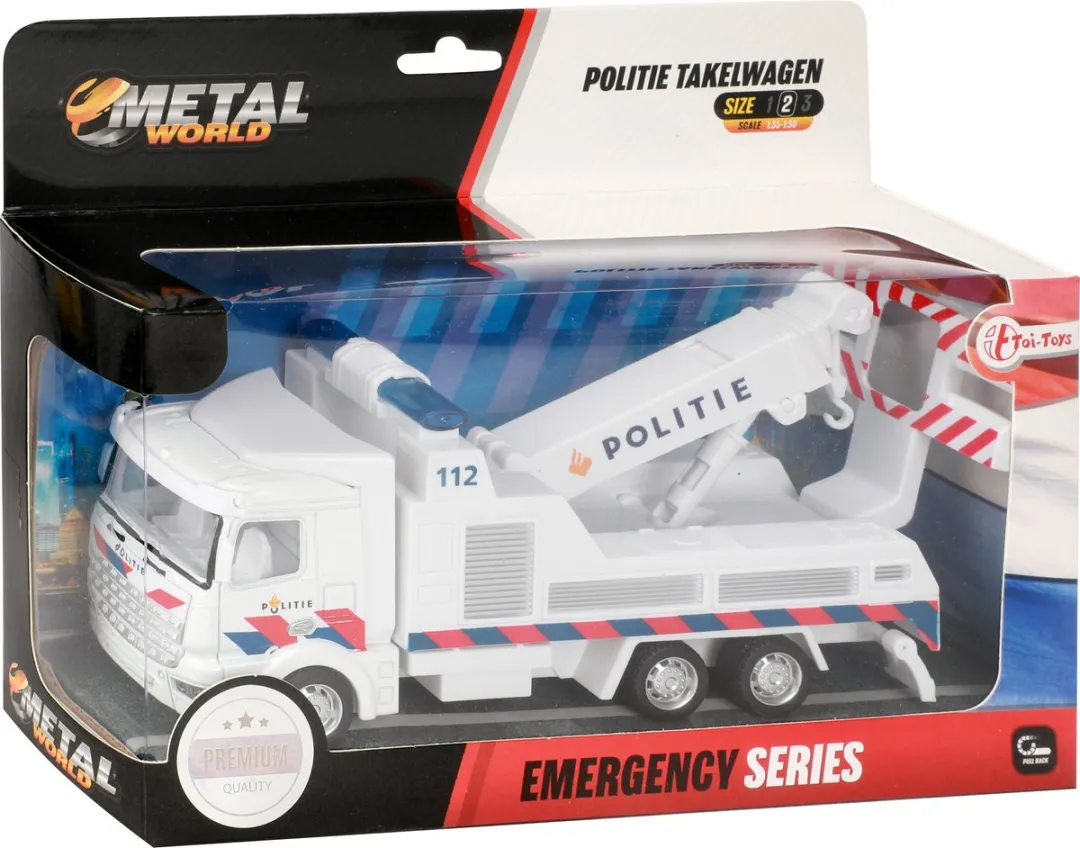 Toi-Toys Metal Sleepwagen Politie NL - 3x AAA
