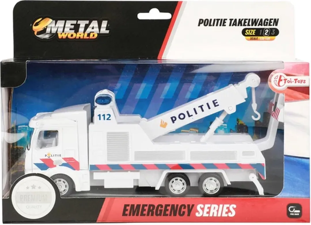 Toi-Toys Metal Sleepwagen Politie NL - 3x AAA
