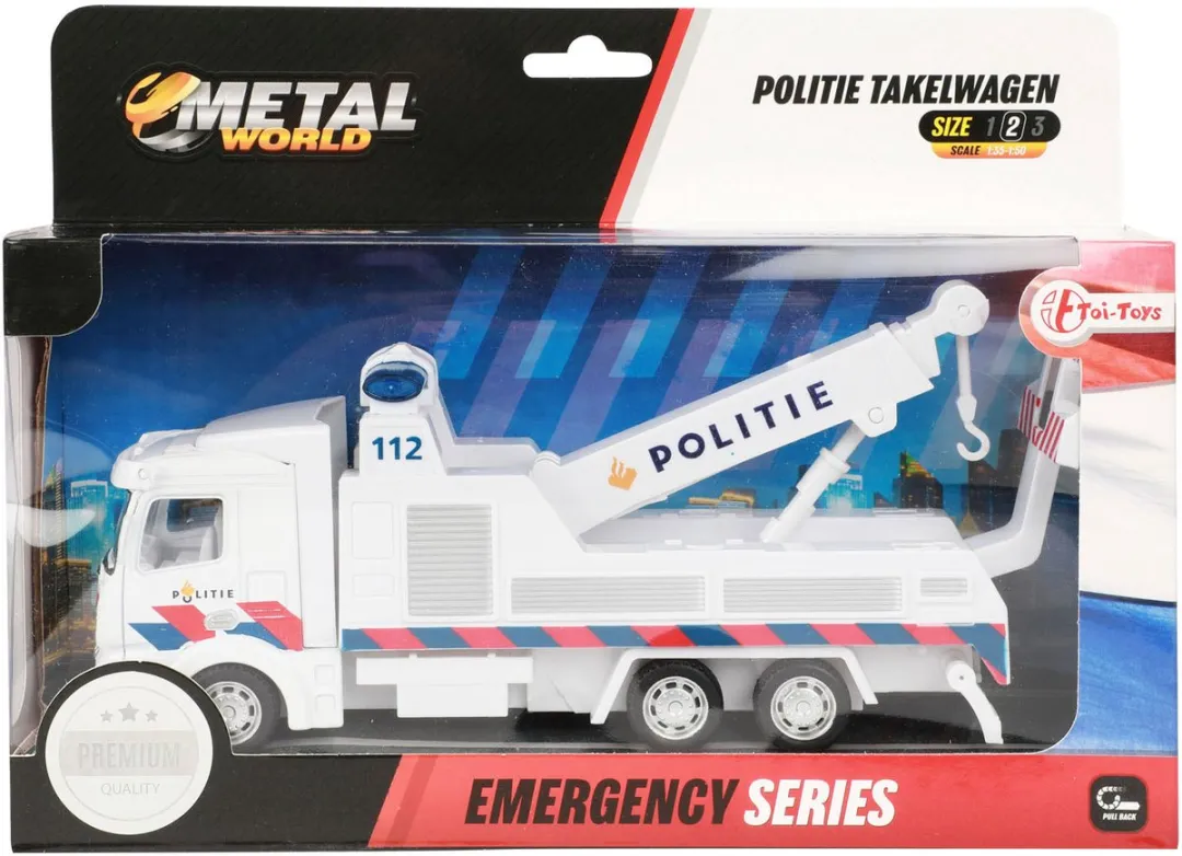 Toi-Toys Metal Sleepwagen Politie NL - 3x AAA