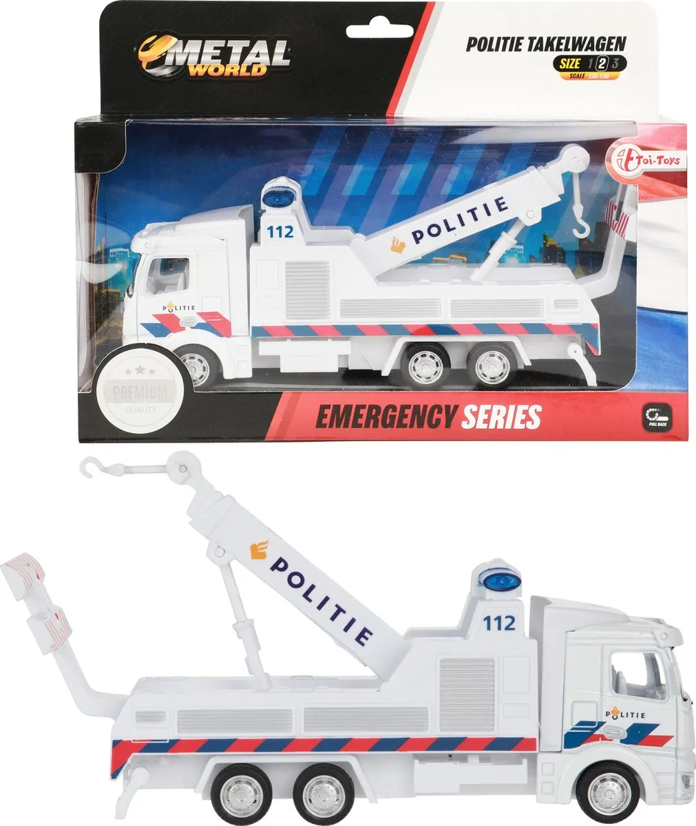 Toi-Toys Metal Sleepwagen Politie NL - 3x AAA