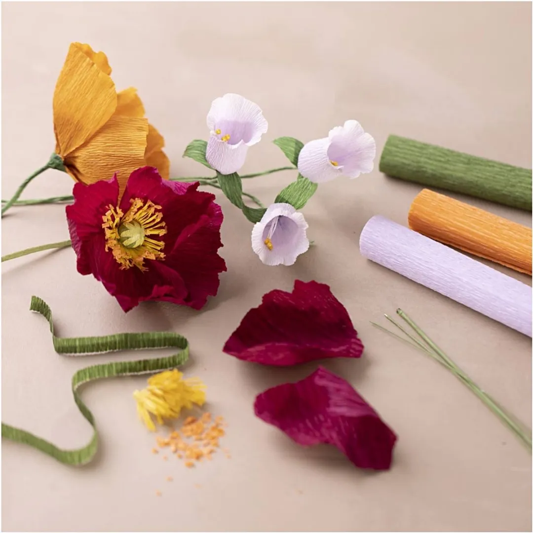 Creativ Company Startersset Crêpepapier Bloemen Maken - Multikleurig