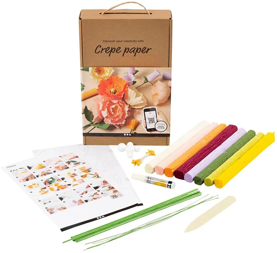 Creativ Company Startersset Crêpepapier Bloemen Maken - Multikleurig