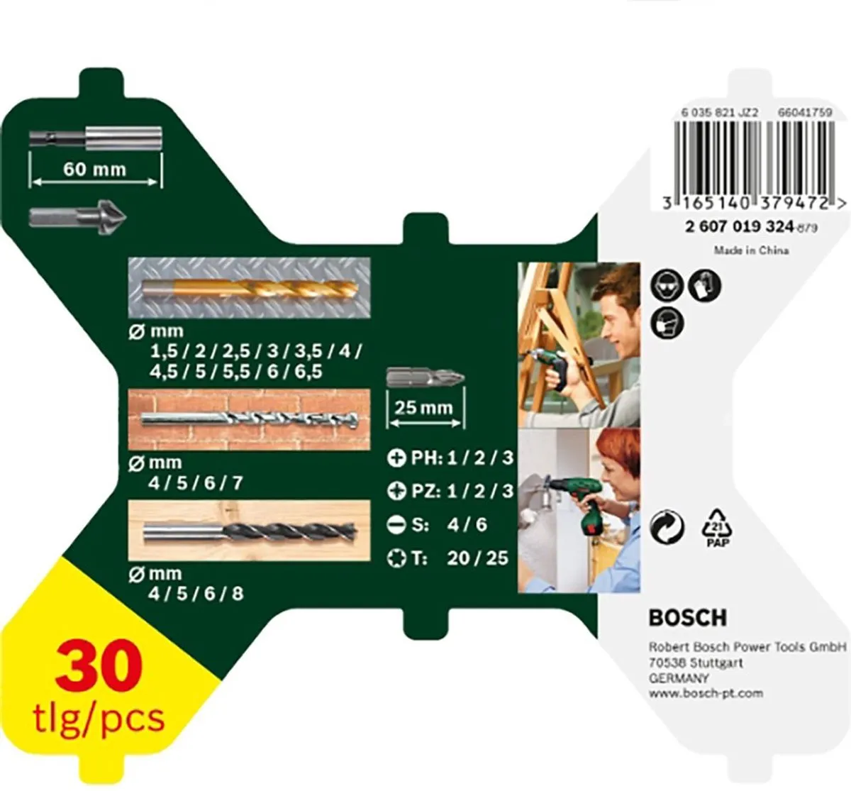 Bosch X-Line Boorset 30-delig - Titanium Plus - Hout/steen/metaal