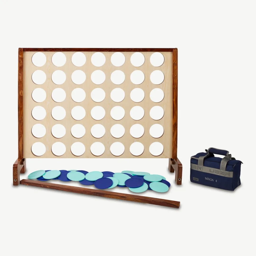 Ubergames XL Mega 4-op-een-Rij - 115x82cm Hardhout - UG-410+tas