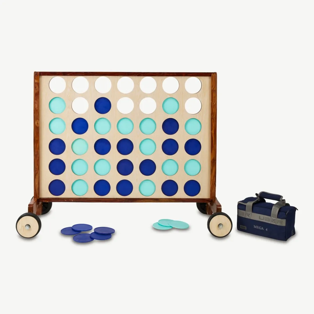Ubergames XL Mega 4-op-een-Rij - 115x82cm Hardhout - UG-410+tas