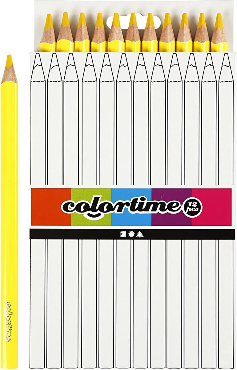 Colortime Jumbo Kleurpotlood Geel 12 Stuks