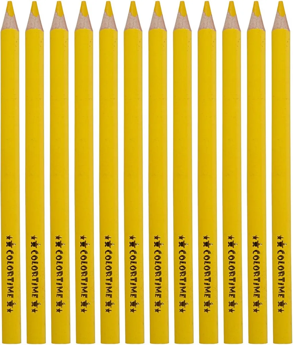 Colortime Jumbo Kleurpotlood Geel 12 Stuks