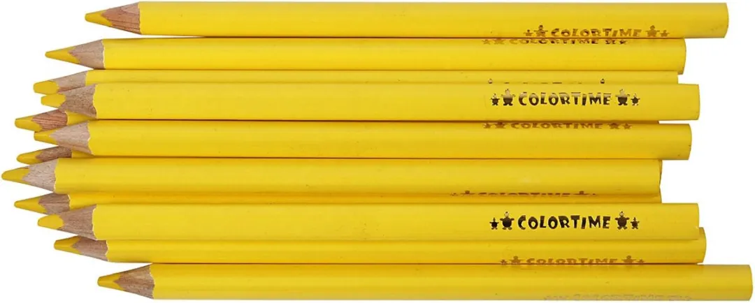 Colortime Jumbo Kleurpotlood Geel 12 Stuks