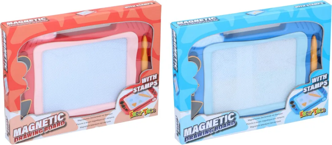 Eddy Toys Magnetisch Tekenbord - 33x29,5x27cm - Blauw/Rozemulticolor