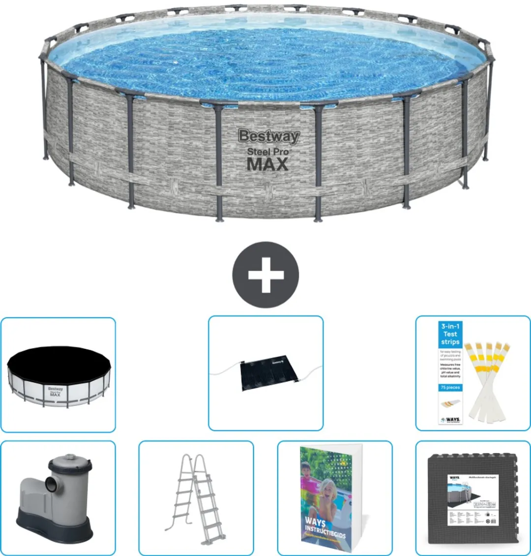 Bestway Steel Pro MAX Zwembad 549cm - 8-delig inclusief pomp