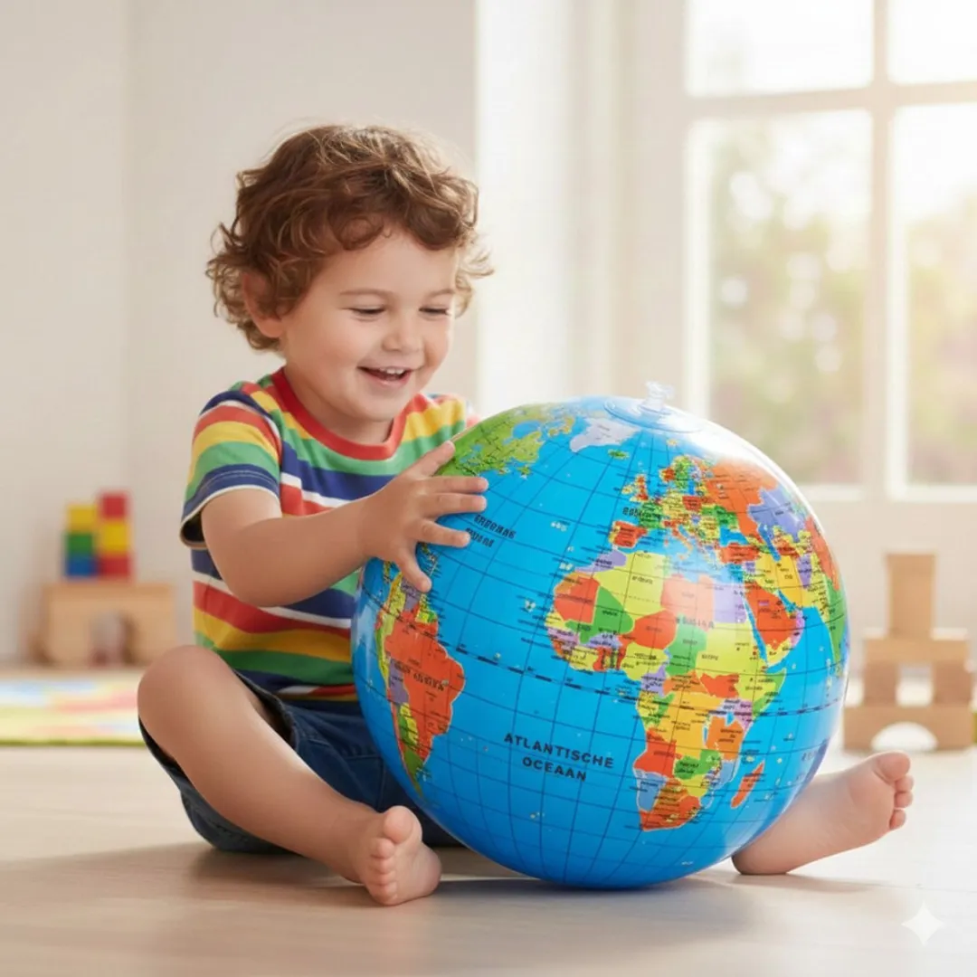 Carly Toys Maxi Globe - Opblaasbare Wereldbol - 50 cm - Nederlands