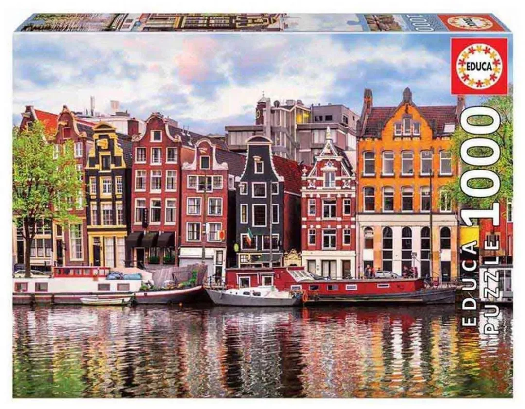Educa Dansende Huizen Amsterdam Puzzel 1000 Stuks - Meerkleurig