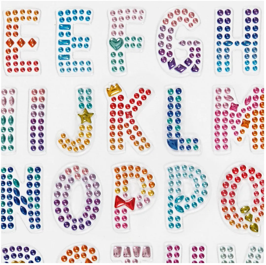 Creativ Company Alfabet Stickers 30x Plakletters - Diamant Gekleurd
