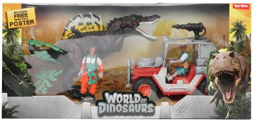 Toi-Toys World of Dinosaurs Speelset Jeep met Dino - Kleurenmix