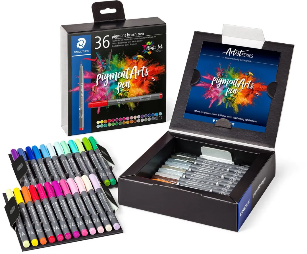STAEDTLER Pigment Brush Pen Set 36 Kleuren
