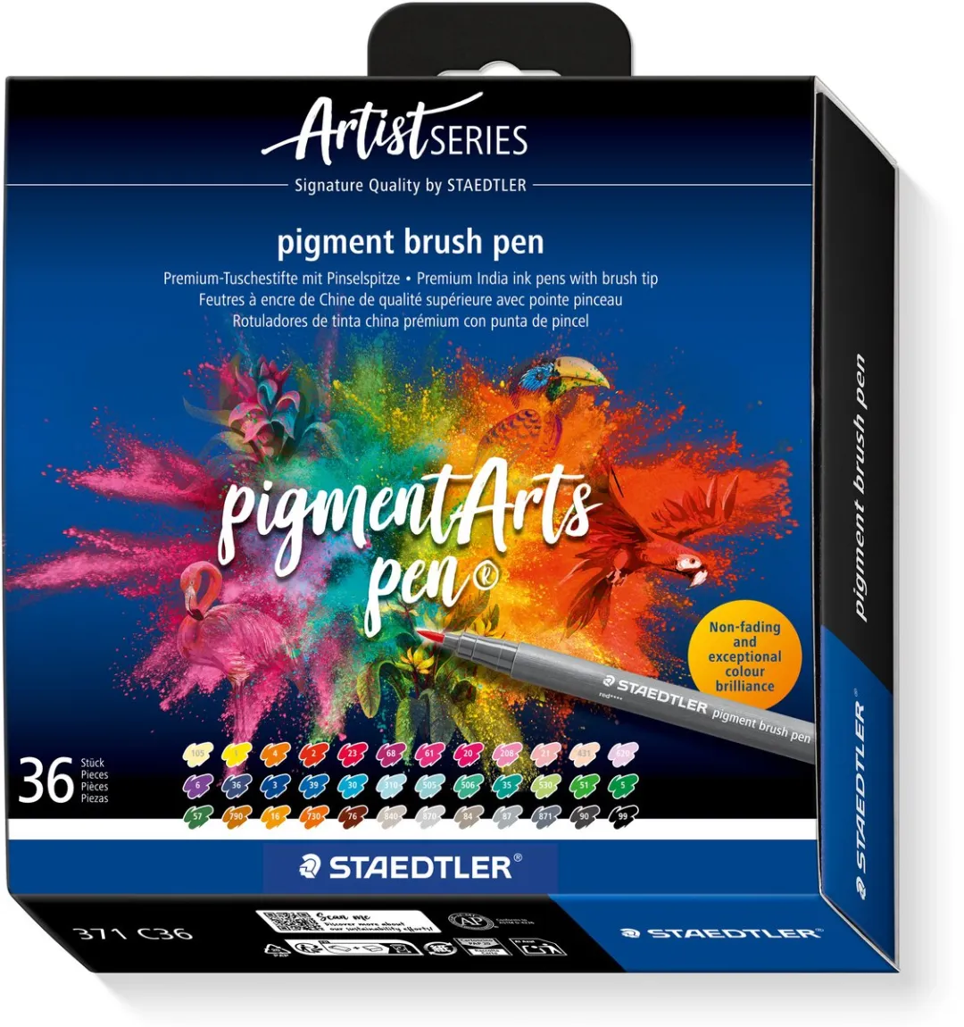 STAEDTLER Pigment Brush Pen Set 36 Kleuren