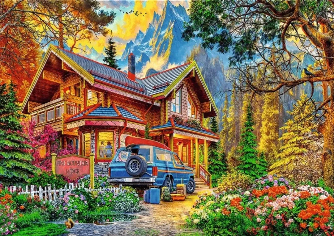 Trefl Puzzel Berghut & Huis 1000 Stuks - 2x500