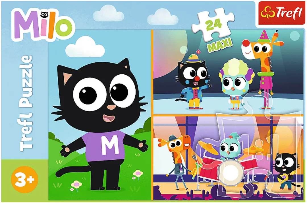 Trefl Milo Serie Maxi Legpuzzel 24 Stuks - Avonturen van Kleine Kat Milo