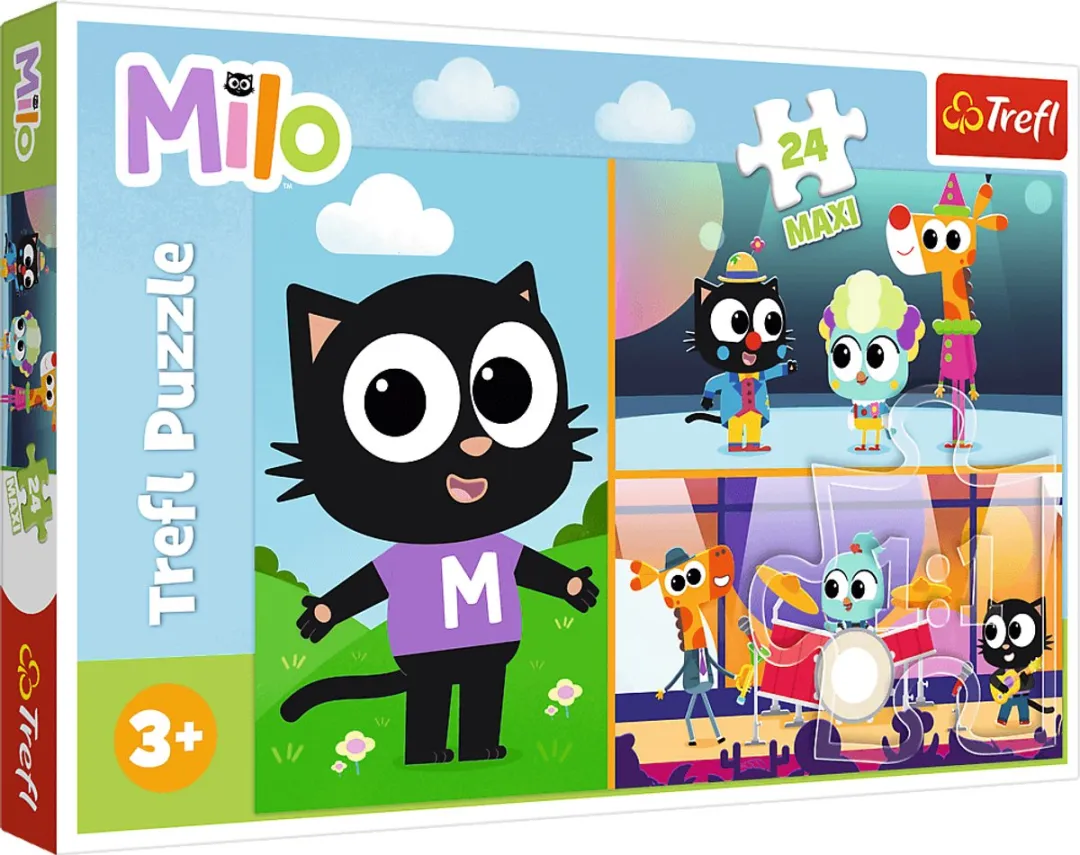 Trefl Milo Serie Maxi Legpuzzel 24 Stuks - Avonturen van Kleine Kat Milo