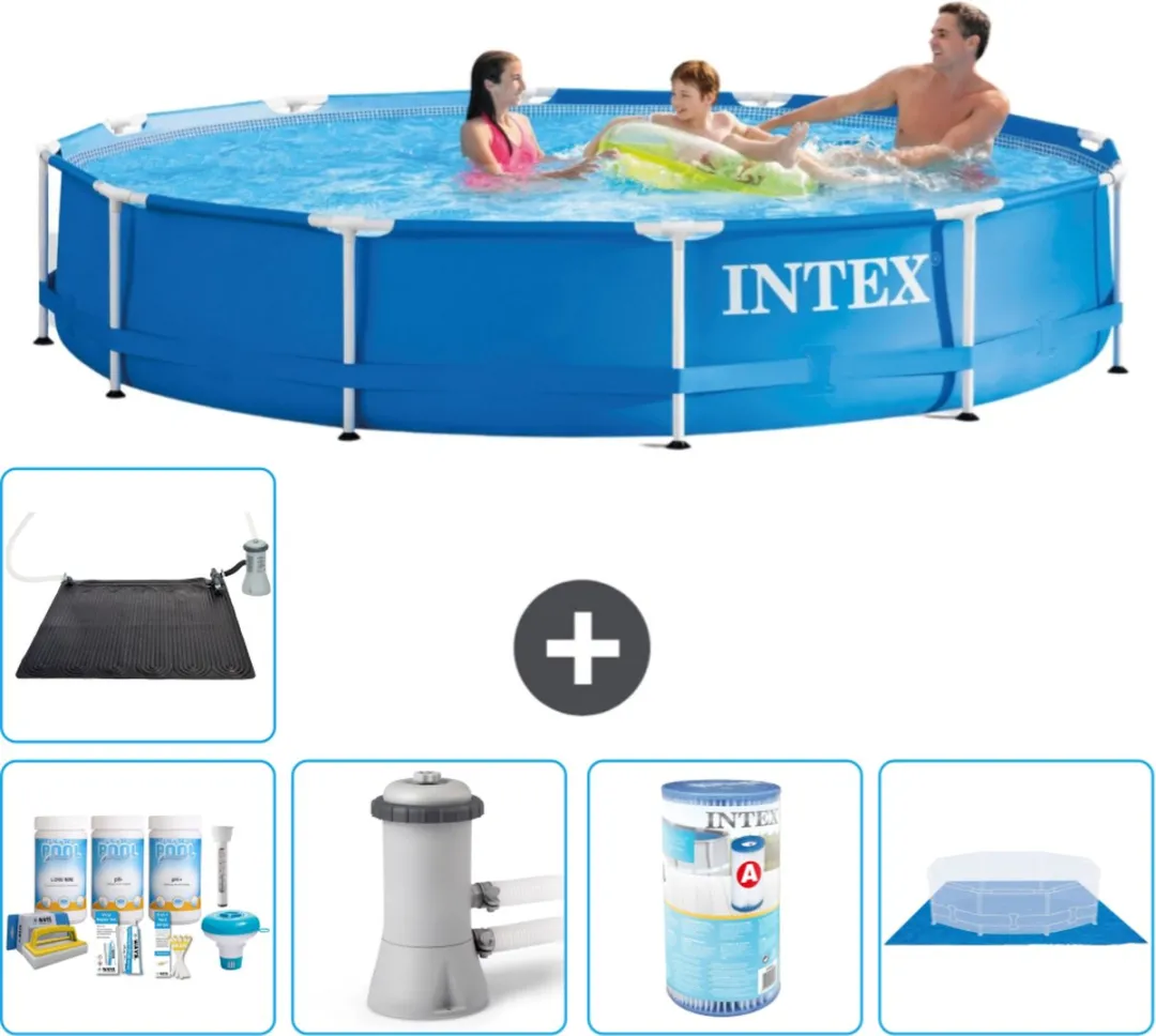 Intex 28210NP-Blauw Rond Frame Zwembad 366x76cm