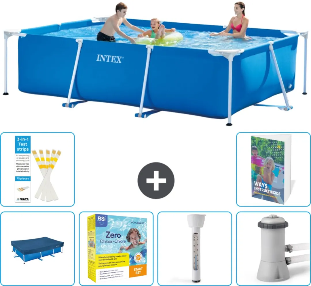 Intex Frame Zwembad 300x200x75cm Blauw - 7-delig