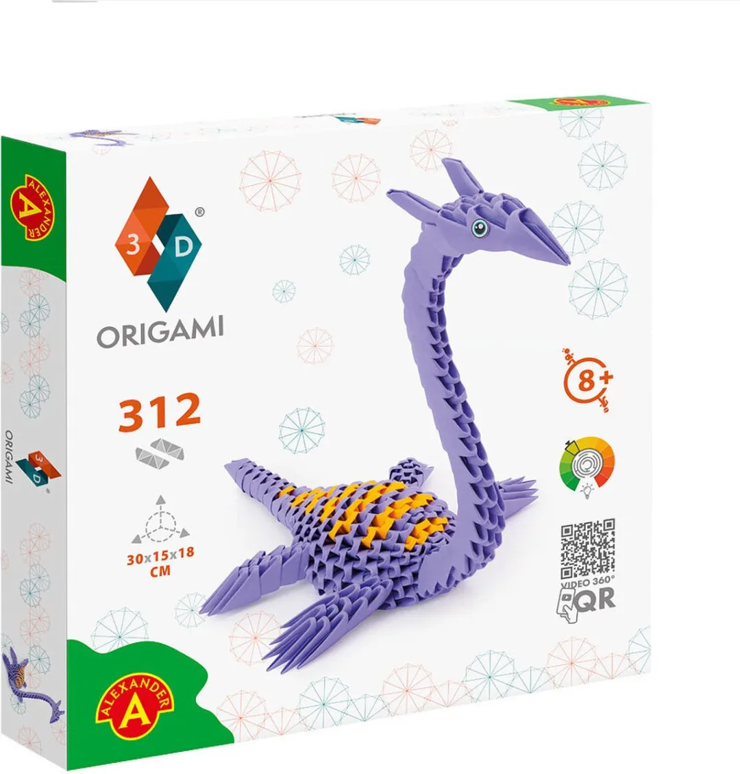 Alexander Toys Origami 3D Dinosaurus 312dlg - 312 Stuks - Geel/Paars