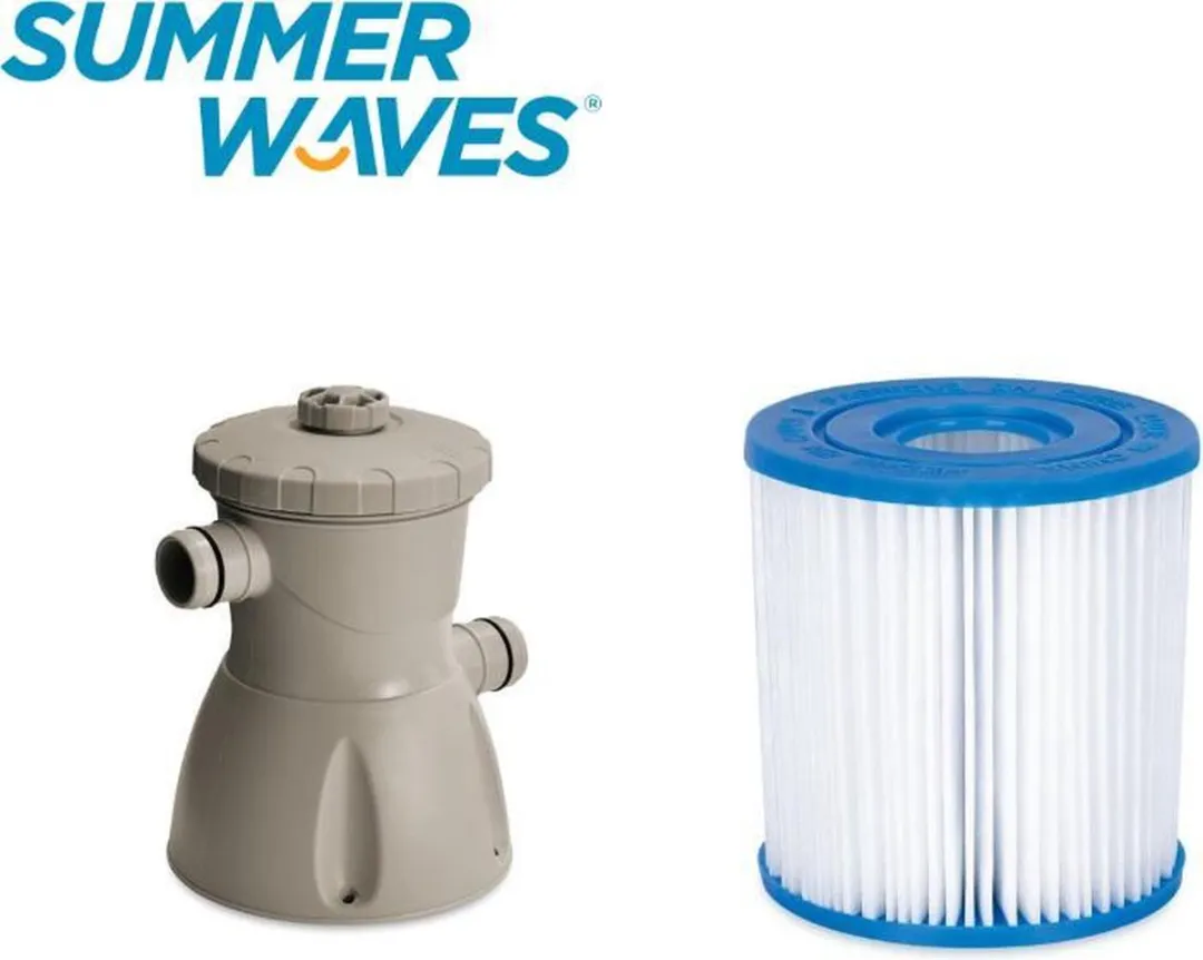 Summer Waves Active Frame-zwembad 366 x 76 cm Dark Double Rattan inclusief filterpomp