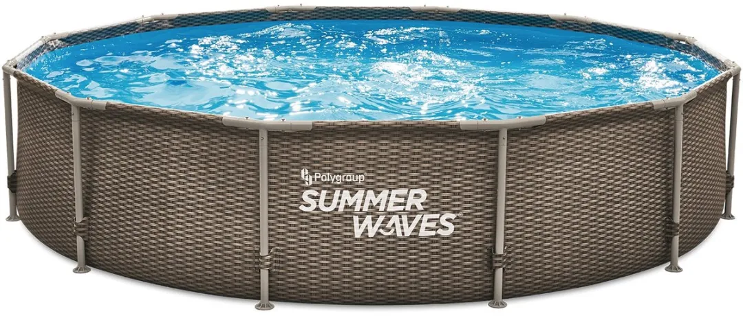 Summer Waves Active Frame-zwembad 366 x 76 cm Dark Double Rattan inclusief filterpomp