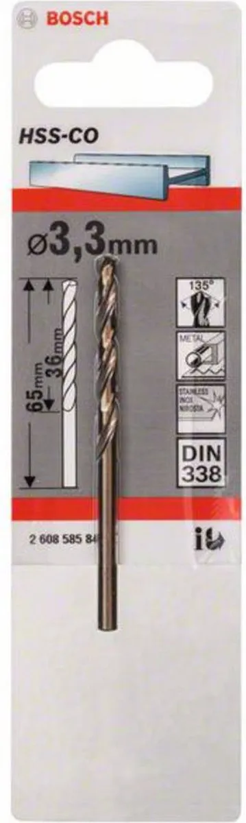 Bosch Metaalboren HSS-Co 3,3mm - 1 Stuk