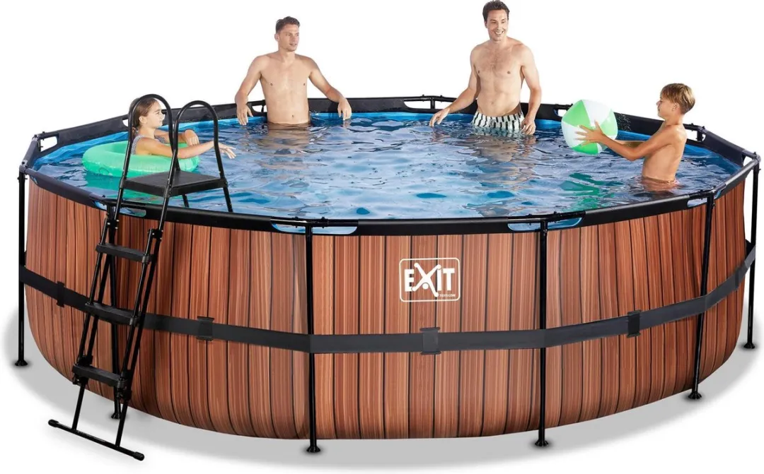 EXIT Wood Zwembad 488cm x 122cm - Bruin - afbeelding 6 van 6