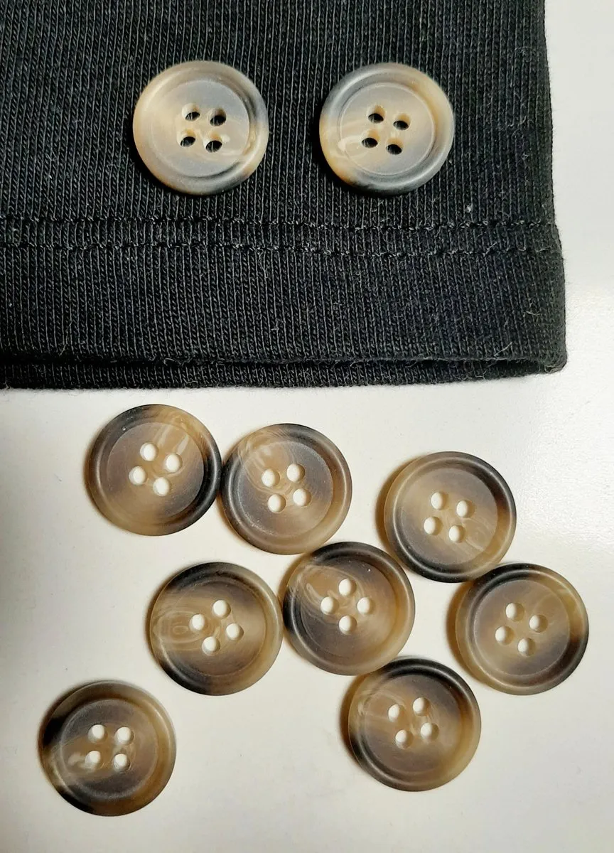 Prym Knopen 15mm Gemarmerd Grijs Bruin - 10 Stuks