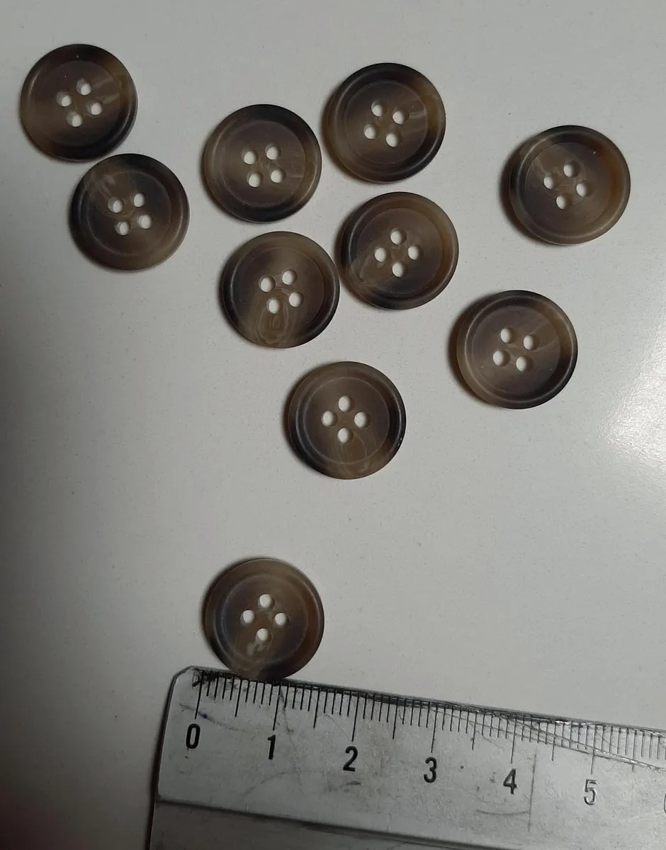 Prym Knopen 15mm Gemarmerd Grijs Bruin - 10 Stuks