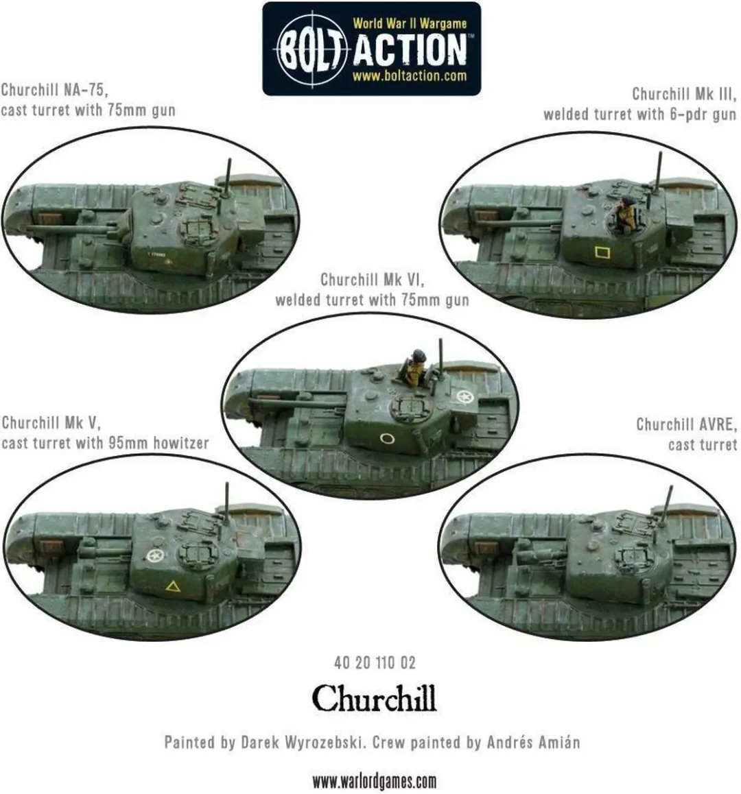 Warlord Games Bolt Action Churchill Tank - 7 Onderdelen