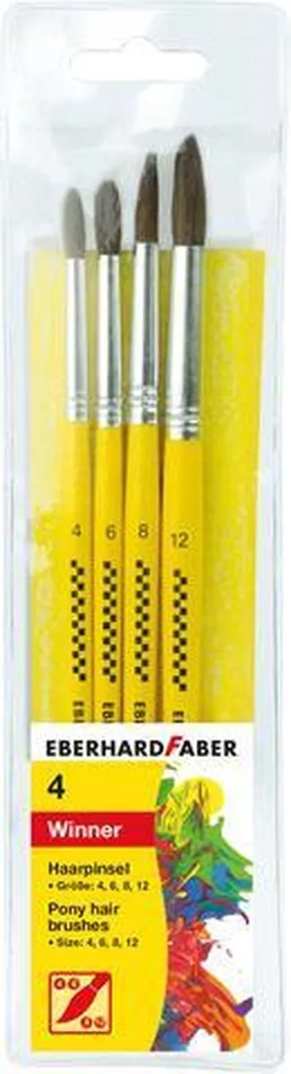Eberhard Faber Winner Penselenset - 4 Stuks - Ponyhaar
