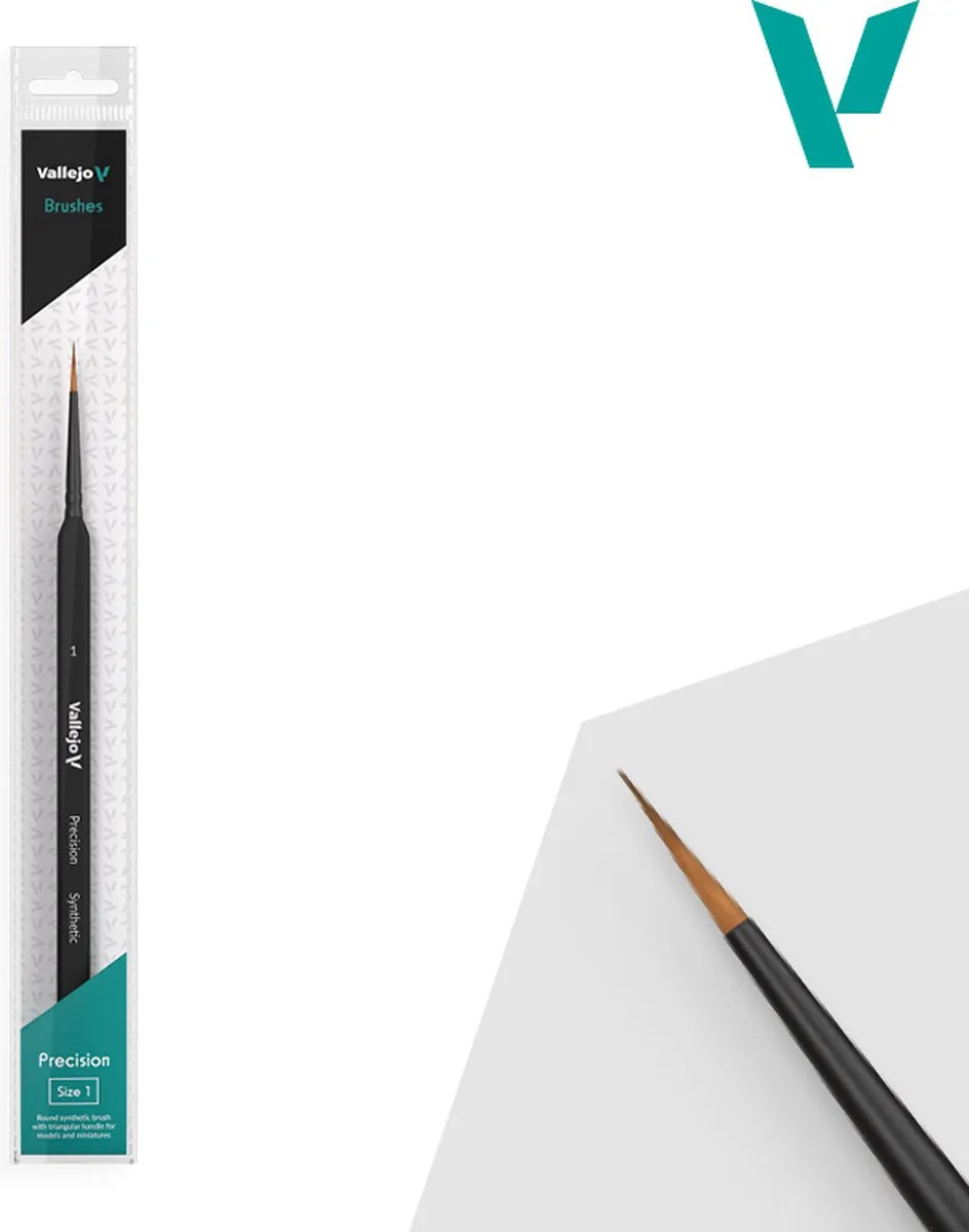 Vallejo Hobbypenseel VALB03001 Ronde Synthetische Penseel - Nr 1