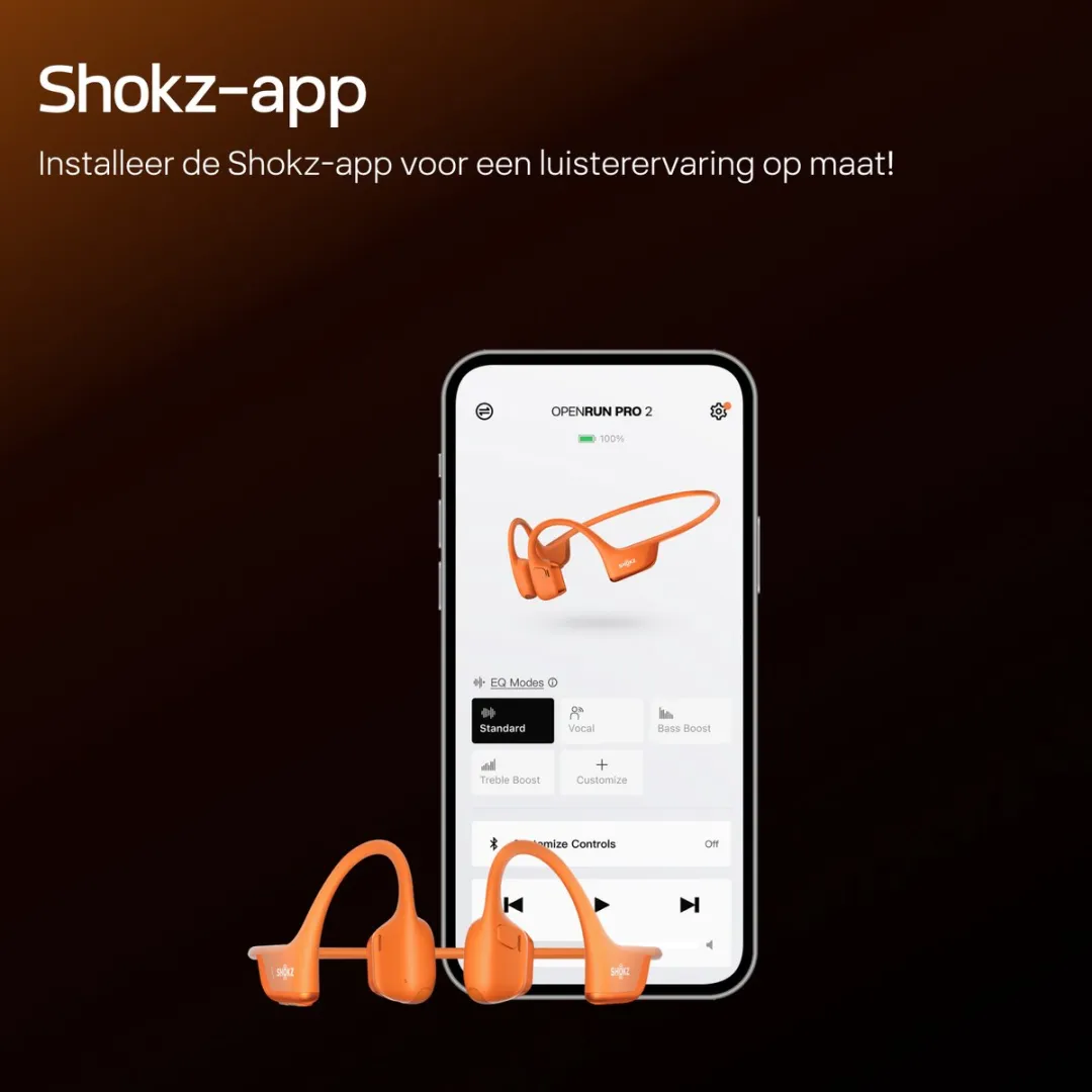 Shokz OpenRun Pro 2 Open-ear Sporthoofdtelefoon - Bone Conduction - IP55 water- en zweetbestendigheid - 12 uur batterij - Oranje