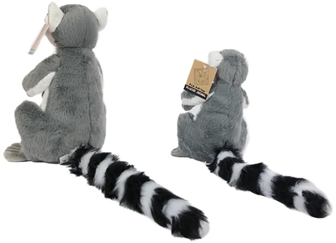 PIA Soft Toys Maki Pluche Knuffel - 27 cm - Grijs/Wit/Zwart