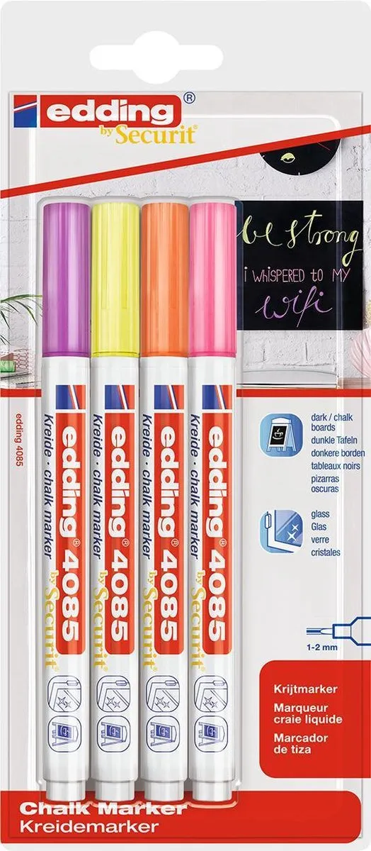 edding 4085 Krijtmarker Neon - 4 Stuks