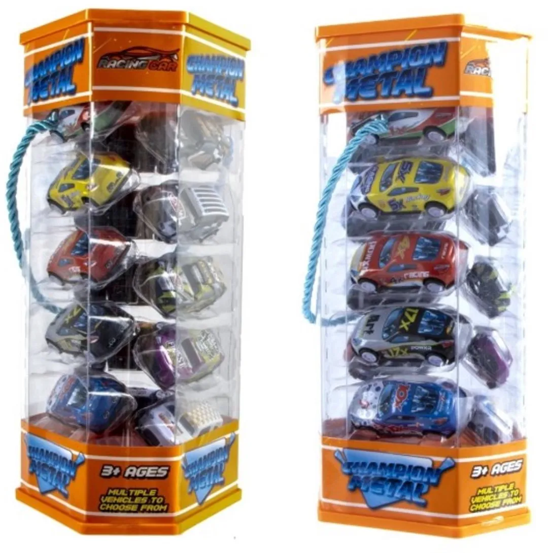 Jono Toys Metalen Pull Back Auto's 15 Stuks - Multi Kleuren