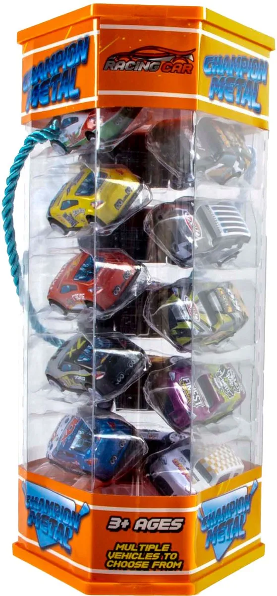 Jono Toys Metalen Pull Back Auto's 15 Stuks