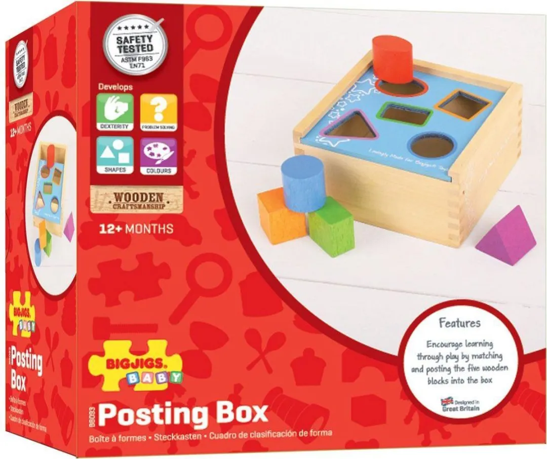 BIGJIGS Eerste Vormen Sorteerbox BB093 - Multicolor