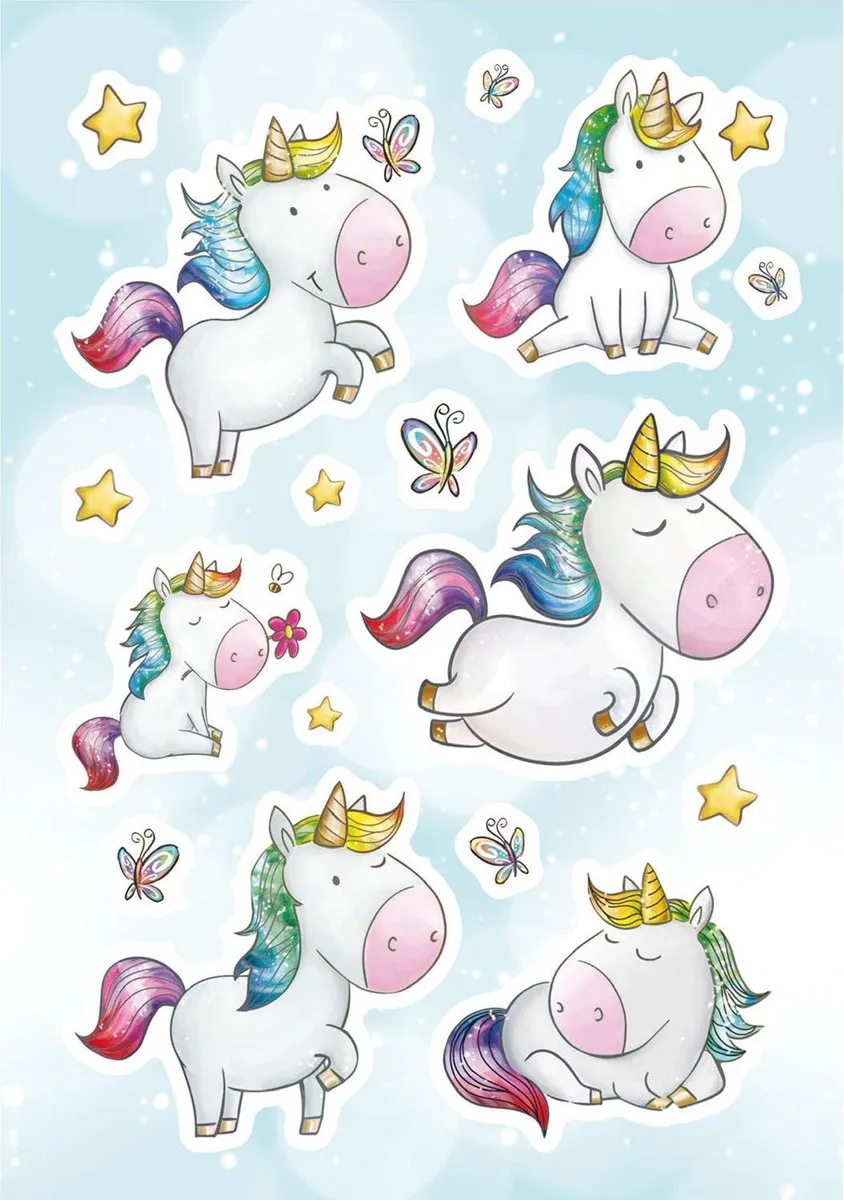 Herma Magic Unicorn Stickers 16 Stuks - 12x8,4cm Multicolor