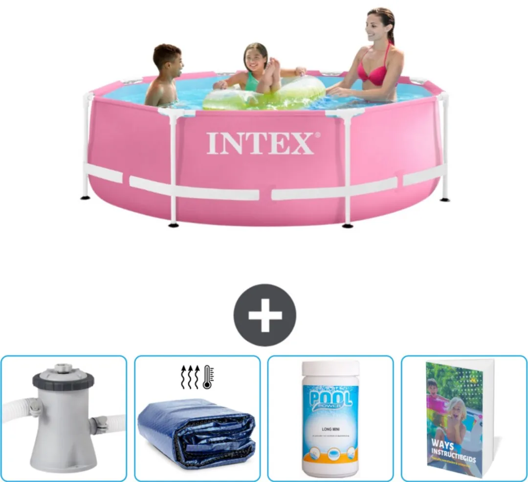 Intex 28290NP-Roze Rond Frame Zwembad 244cm