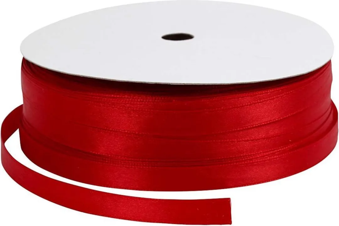 Creativ Company Satijn Lint 10mm - Rood - 100m
