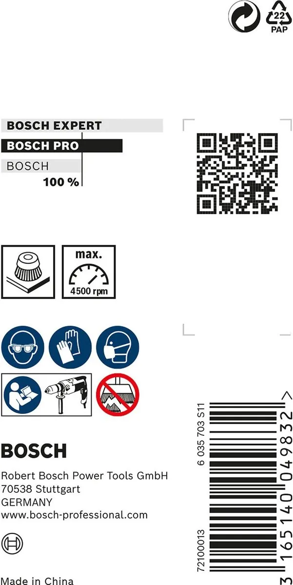 Bosch Komstaalborstel 2608622022 - 50mm - 4500 U/min
