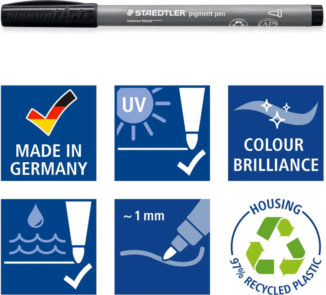 STAEDTLER Pigment Pen Set 2 Stuks - Zwart