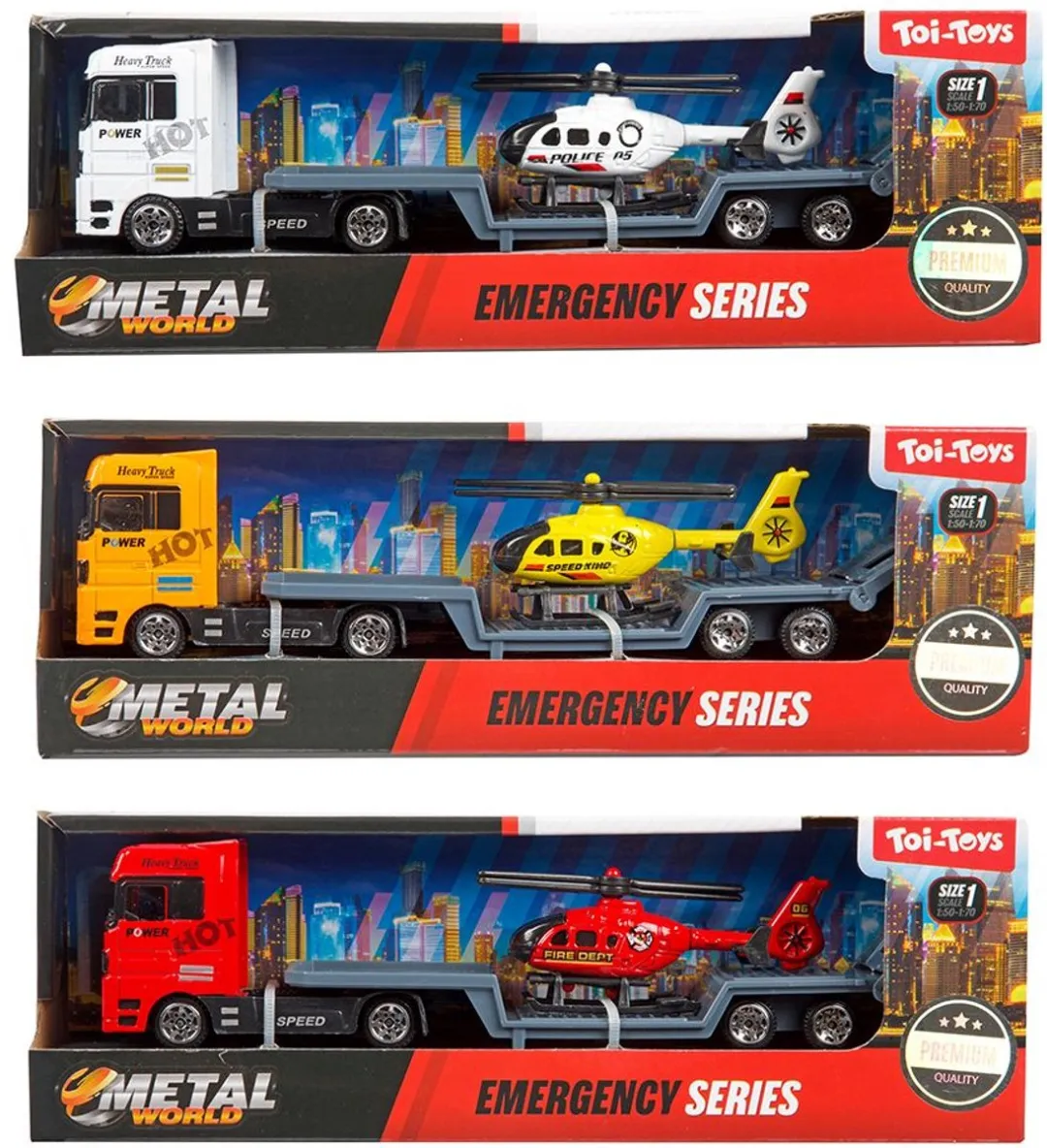 Toi-Toys Metal Vrachtwagen met Oplegger & Helikopter 20547Z - afbeelding 6 van 6