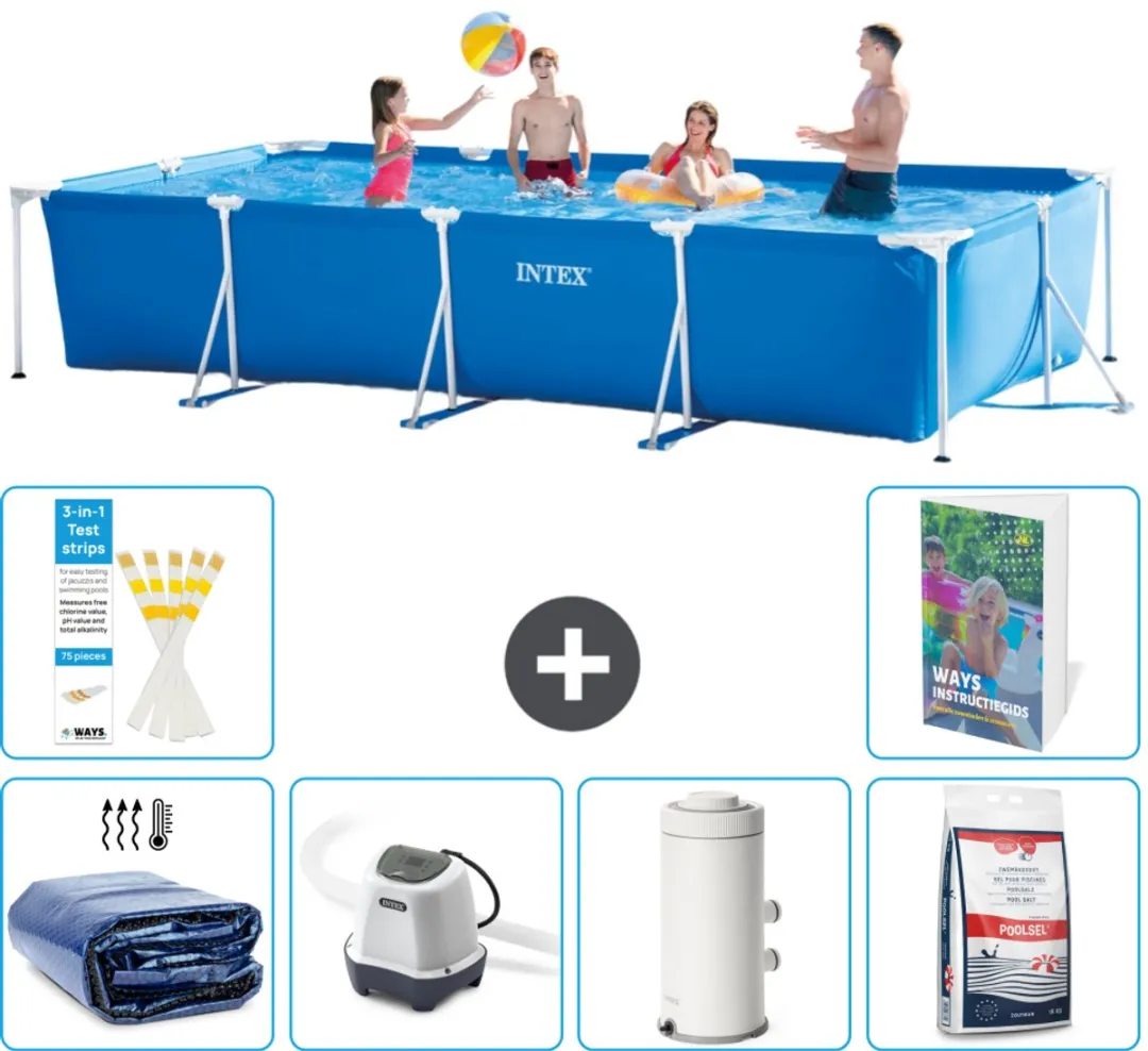 Intex Rechthoekig Frame Zwembad 450x220x84cm Blauw